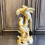 Фото статуэтка Parrots Couple от фабрики Abhika попугаи керамика, золотая фольга общий вид - фото №1